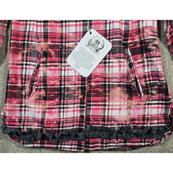 OOAK Upcycled Flannel Shacket Jacket Normal Is Boring Sassy Humor Pockets Size M - Picture 7 of 16